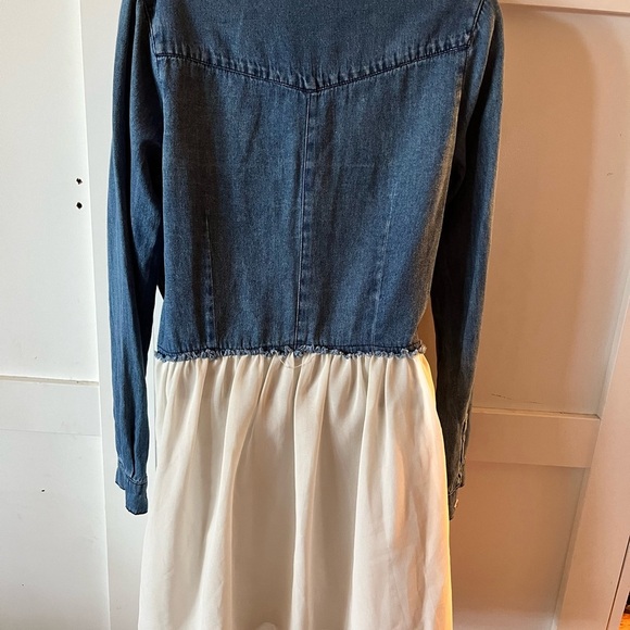 Denim Dress stampede Stella tweed Jean dress cream western coastal cowgirl - Picture 6 of 8